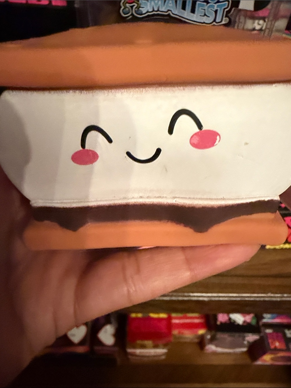 Kawaii Smiling Sandwich Plush Toy - White & Brown